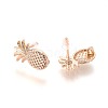 Brass Stud Earring Findings KK-F809-16KCG-1