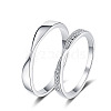 Rhodium Plated 925 Sterling Silver Finger Rings WG194F9-06-5