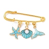 Marine Theme Pendant Alloy Enamel Brooches JEWB-BR00143-01-1