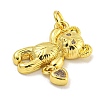 Rack Plating Brass Micro Pave Cubic Zirconia Pendants KK-C074-27G-2