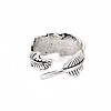 Leaf Wrap Alloy Open Cuff Ring for Women RJEW-N029-102-2