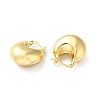 Brass Flat Round Thick Hoop Earrings for Women EJEW-Q024-05G-2