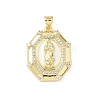 Brass Micro Pave Clear Cubic Zirconia Pendants KK-B141-48G-02-1