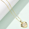 Brass Micro Pave Clear Cubic Zirconia Pendant Necklaces for Women NJEW-M084-02G-03-5