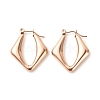 Ion Plating(IP) 304 Stainless Steel Chunky Rhombus Hoop Earrings for Women EJEW-K242-06RG-1