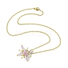 Glass Seed Beads Beaded Star Pendant Necklaces NJEW-MZ00088-02-4