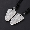 Natural Quartz Crystal Sailor's Knot Pendant Necklace with Nylon Cord for Women NJEW-E091-02F-2