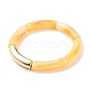 Imitation Gemstone Acrylic Curved Tube Beaded Stretch Bracelet BJEW-JB07981-02-1
