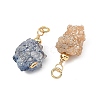 Electroplated Natural Druzy Agate Pendants PALLOY-JF05985-2