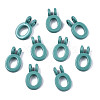 Spray Painted Alloy  2-Loop Link Pendants X-PALLOY-T075-48O-RS-1