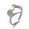 201 Stainless Steel Heart Finger Ring RJEW-J051-12P-1