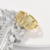 Rack Plating Brass Micro Pave Clear Cubic Zirconia Finger Rings for Women RJEW-M028-71G-2