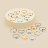19Pcs 19 Styles Alloy & Resin Cuff Rings/Finger Rings Sets for Women FS-WGA4364-01-1