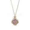 Natural Amethyst Round Pendant Necklaces NJEW-JN04565-03-1