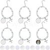 CHGCRAFT 6Pcs 304 Stainless Steel Flat Round Sublimation Blank Tag Charm Bracelets with Glass Pearl Beaded BJEW-CA0001-06-1