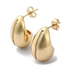 Teardrop Brass Micro Pave Cubic Zirconia Stud Earrings EJEW-D098-03G-1