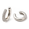 Cubic Zirconia C-Shaped Cuff Earrings EJEW-G295-19P-04-2