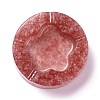 Resin with Natural Rose Quartz Chip Stones Ashtray DJEW-F015-05F-1