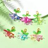 6Pcs 6 Colors Flower Acrylic Pendant Decorations HJEW-JM02719-02-1