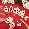 42Pcs Christmas Wood House Pendant Decorations DIY-PH00035-58-3