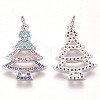 Brass Micro Pave Cubic Zirconia Pendants ZIRC-F086-02P-2