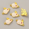 Glass Alloy Connector Charms ENAM-WH0001-12KCG-B-2
