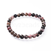 Natural Rhodonite Stretch Bracelets X-BJEW-JB04557-01-7