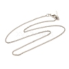 1mm Rack Plating Brass Cable Chain Adjustable Slider Necklaces for Women Men MAK-L044-55P-1