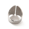 304 Stainless Steel Wide Open Cuff Ring for Men Women RJEW-P081-03P-3