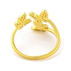 Butterfly Clear Cubic Zirconia Open Cuff Ring RJEW-U003-17G-3