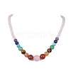 Natural Mixed Gemstone Graduated Beaded Necklaces NJEW-JN04492-1