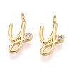 Brass Micro Pave Cubic Zirconia Charms KK-N263-97G-Y-1