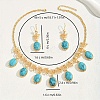 Middle Eastern Synthetic Turquoise & Alloy Oval Pendant Necklace & Earrings Sets for Wedding AL5666-2