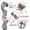 2 Rolls 2 Styles Stripe Pattern Printed Polyester Grosgrain Ribbon OCOR-TA0001-37C-4