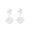 S999 Fine Silver Stud Earrings EJEW-F356-06S-2