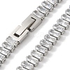 304 Stainless Steel Pave Cubic Clear Zirconia Rectangle Link Necklaces for Women NJEW-Z041-04P-02-2