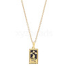 Brass with Cubic Zirconia Pendants Necklaces NJEW-LP0001-45D-G-1