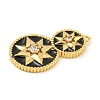 Rack Plating Brass Micro Pave Cubic Zirconia Pendants KK-N255-04A-G-RS-2