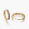 Brass Micro Pave Cubic Zirconia Huggie Hoop Earrings EJEW-L231-51G-2