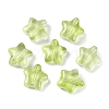 Transparent Spray Painted Frosted Glass Beads X2-GLAA-NH0003-01E-1