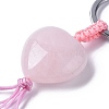 Natural Rose Quartz Heart with Mixed Gemstone Tassel Keychains KEYC-P012-03P-04-2