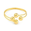 Round Brass Open Cuff Torque Bangles for Women BJEW-Z074-03G-2