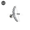 G23 Titanium with Clear Cubic Zirconia Threadless Labrets WG006A0-13-1