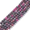 Natural Red Corundum/Ruby and Sapphire Beads Strands G-R460-4mm-013-1