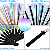 1Pc Bamboo with Oxford Fabric Glitter Powder Folding Fans AJEW-SP0003-77E-3