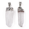 Electroplate Natural Quartz Pendants G-S334-074-3