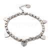 Punk Style 304 Stainless Steel Column Link Charm Bracelets for Women BJEW-C089-14P-4