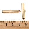 Brass Slide On End Clasp Tubes KK-N254-119G-04-3