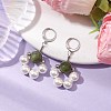 Shell Pearl & Taiwan Jade Leverback Earrings EJEW-JE05927-01-2