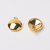 Tibetan Style Alloy Flat Round Charm Pendant Rivoli Xilion Pointed Back Chaton Rhinestone Settings PALLOY-O034-A-G01-1